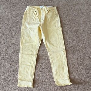 LOFT Curvy Butter Yellow High Rise Skinny Jeans